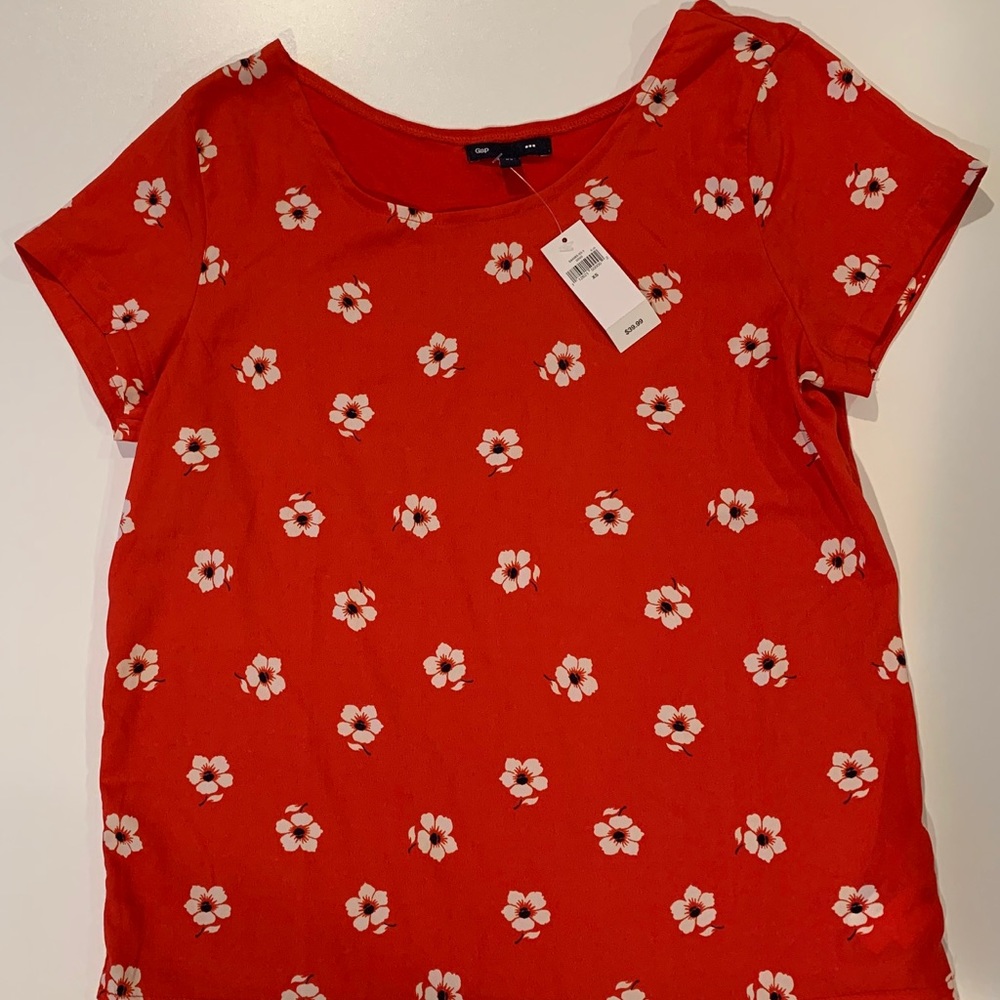 NWT Orange Floral Shirt Gap